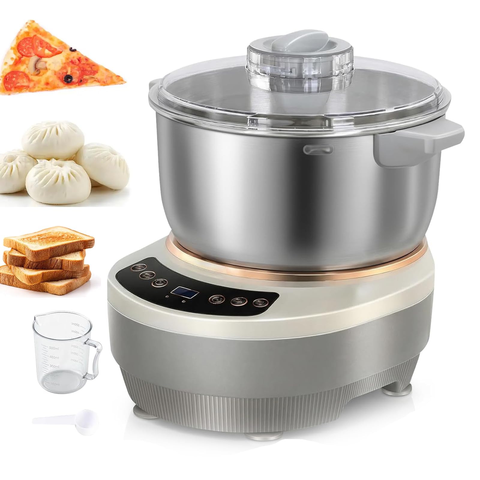 TYH Batidora De Masa De Gran Capacidad De 7 litros, Amasadora De Masa De 200 W, con Fermentación Termostática (25-38 ℃), Batidora De Alimentos De Acero Inoxidable 304 para Hornear