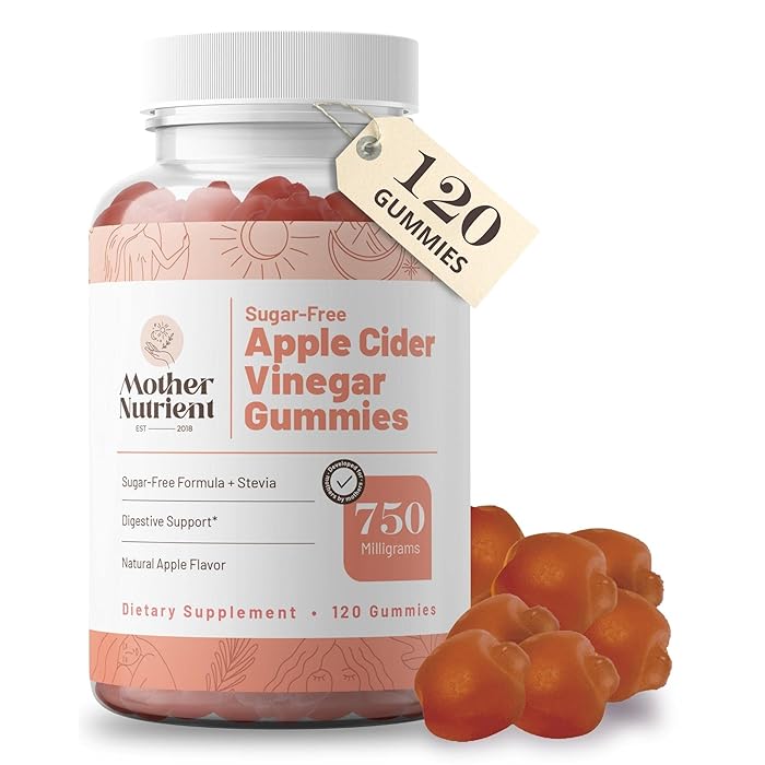 Buy Sugar Free Apple Cider Vinegar Gummies by Mother Nutrient 750mg with The Mother, Gluten
