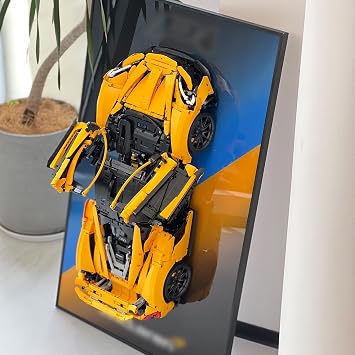 iLuane Display Wallboard for LEGO Technic McLaren P1 Hypercar Building Set 42172, Adult Collectibles Wall Mount, Home or Office Decor, Gradient Color No Car Included