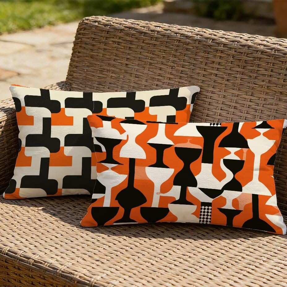 Coussin extérieur imperméable orange brûlé pour mobilier de jardin
