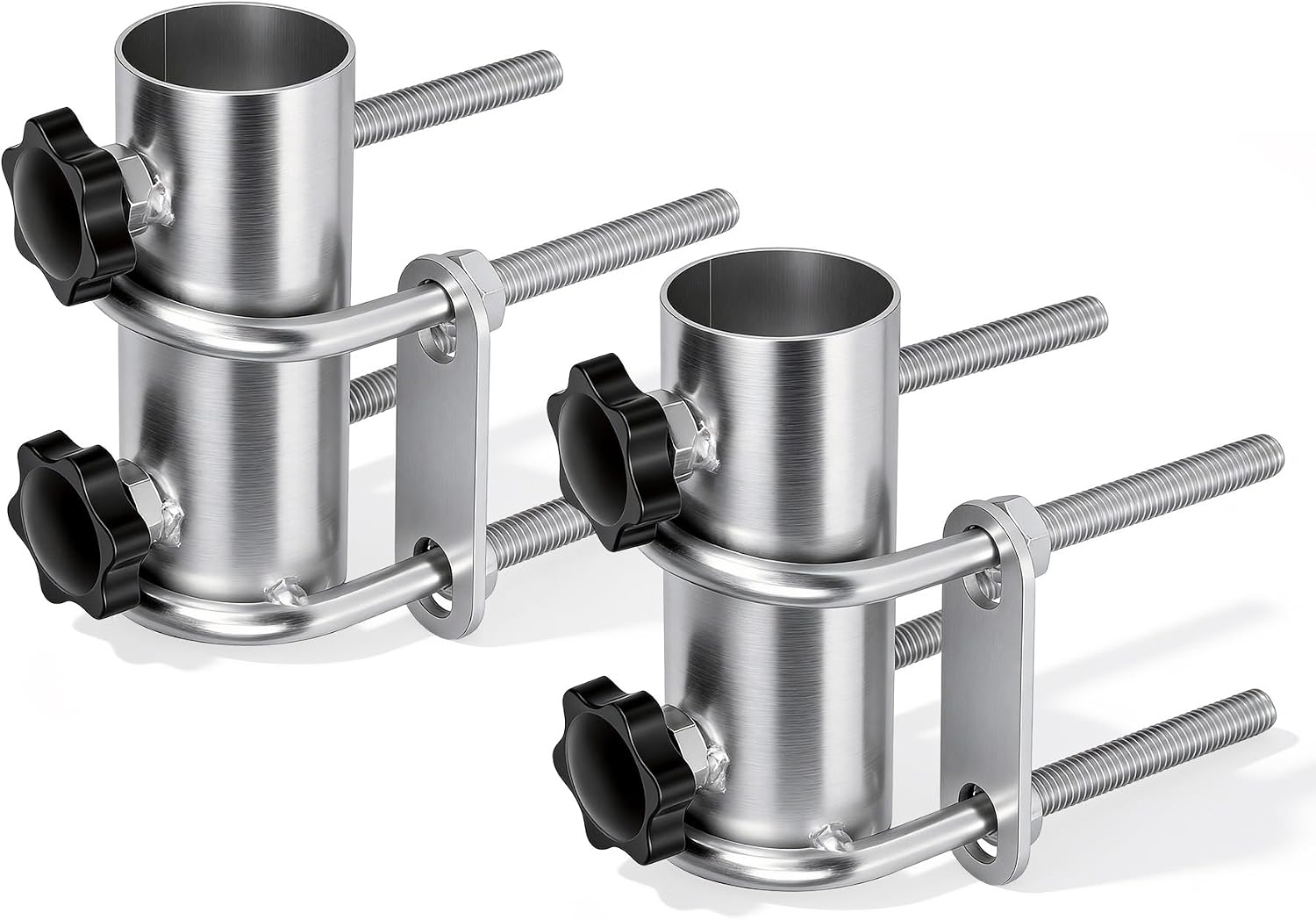 Heavy Duty Umbrella Clamp Holder 2 Pack Adjustable Carbon Steel | Patio Umbrella Mount for Deck, Railing, Balcony, Boat, Fits Umbrella Poles with Diameters Up to 1.3", Rust-Resistant