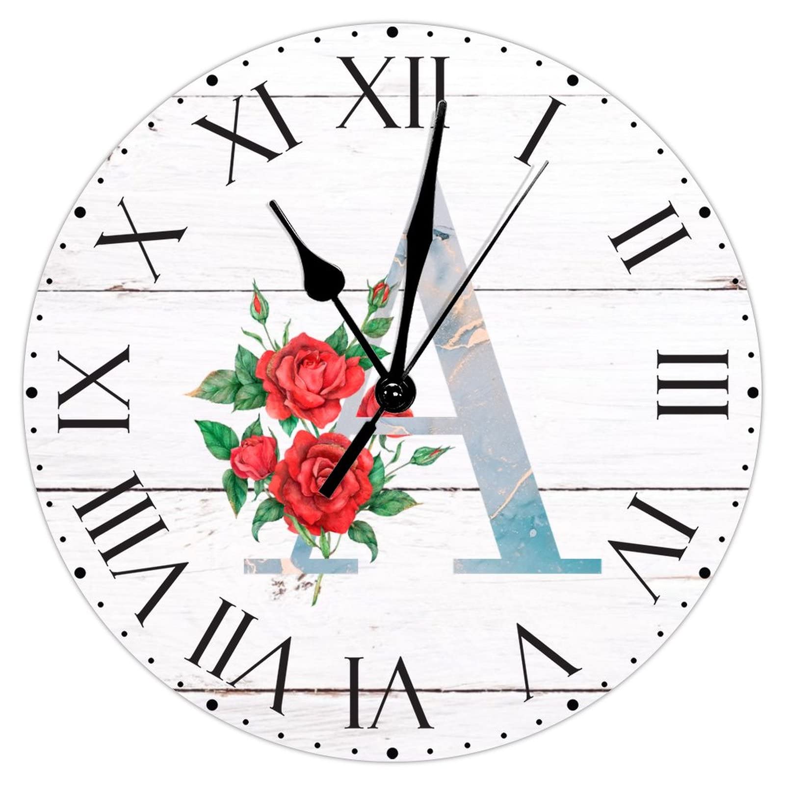 Horloge murale décorative avec chiffres romains pour salon et bureau