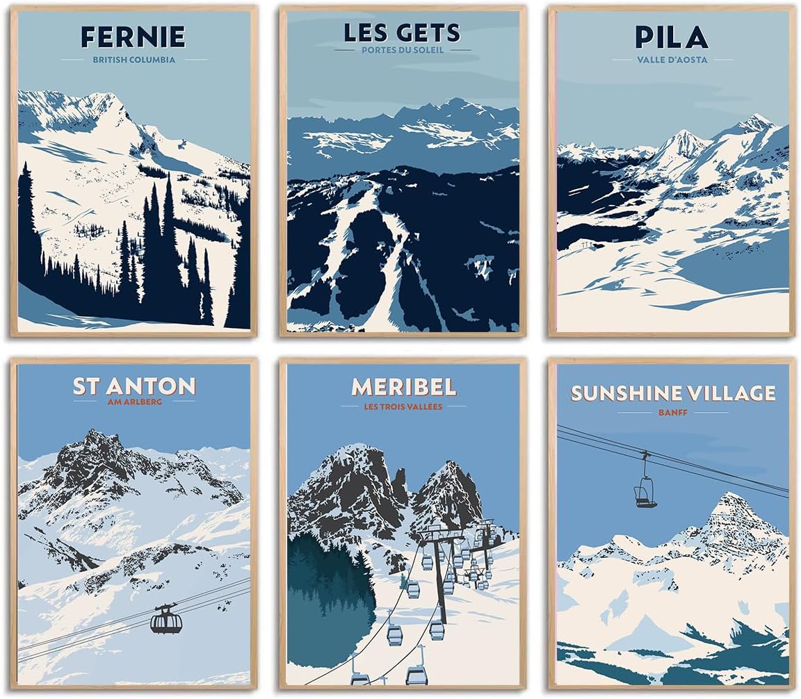 Amazon.com: Ski Poster Apres Ski Snowy Mountain Posters Vintage Ski ...