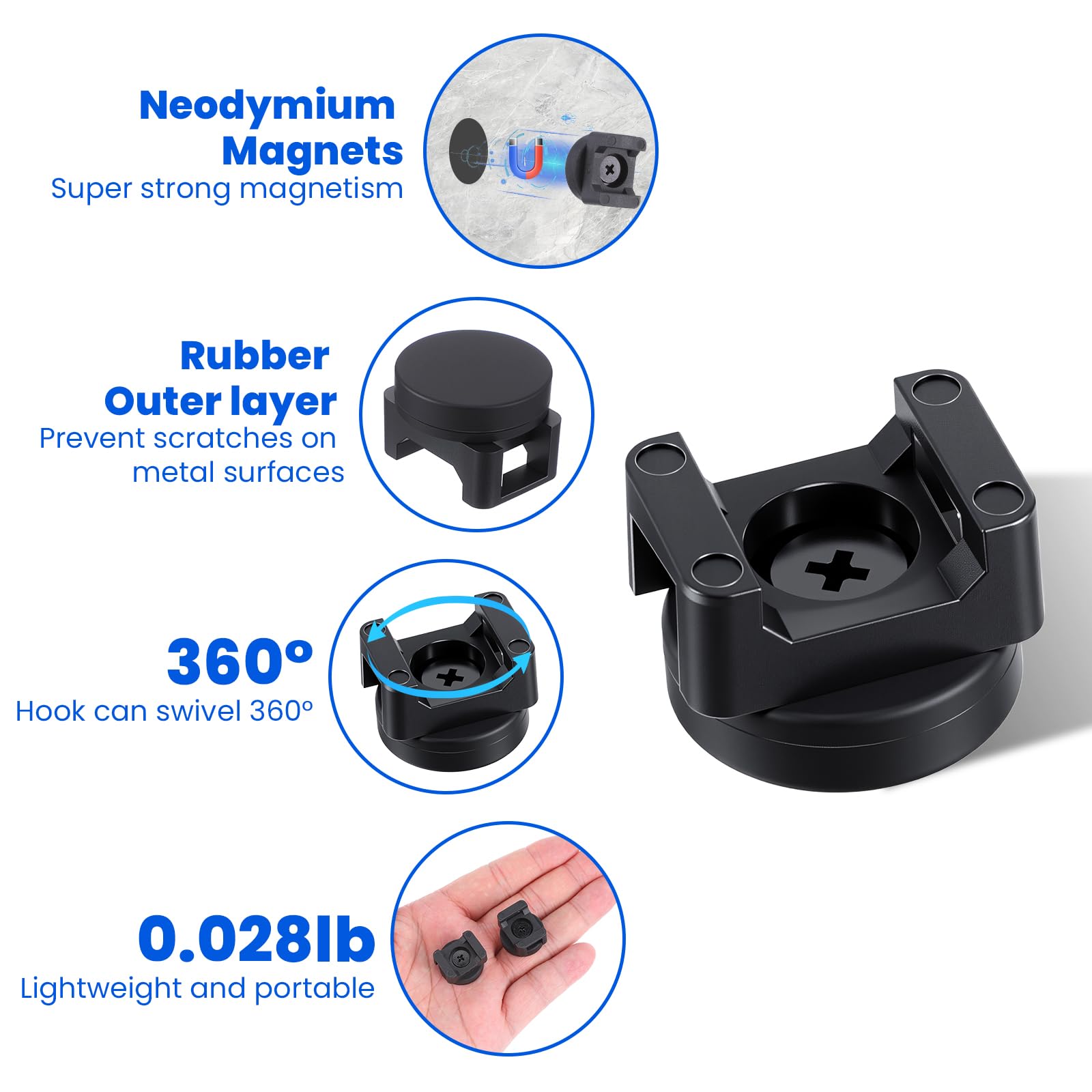 16 soportes magnéticos con cremallera para cables, base magnética para cables, clips de gestión de cables multiusos, abrazaderas de alambre para suministros eléctricos