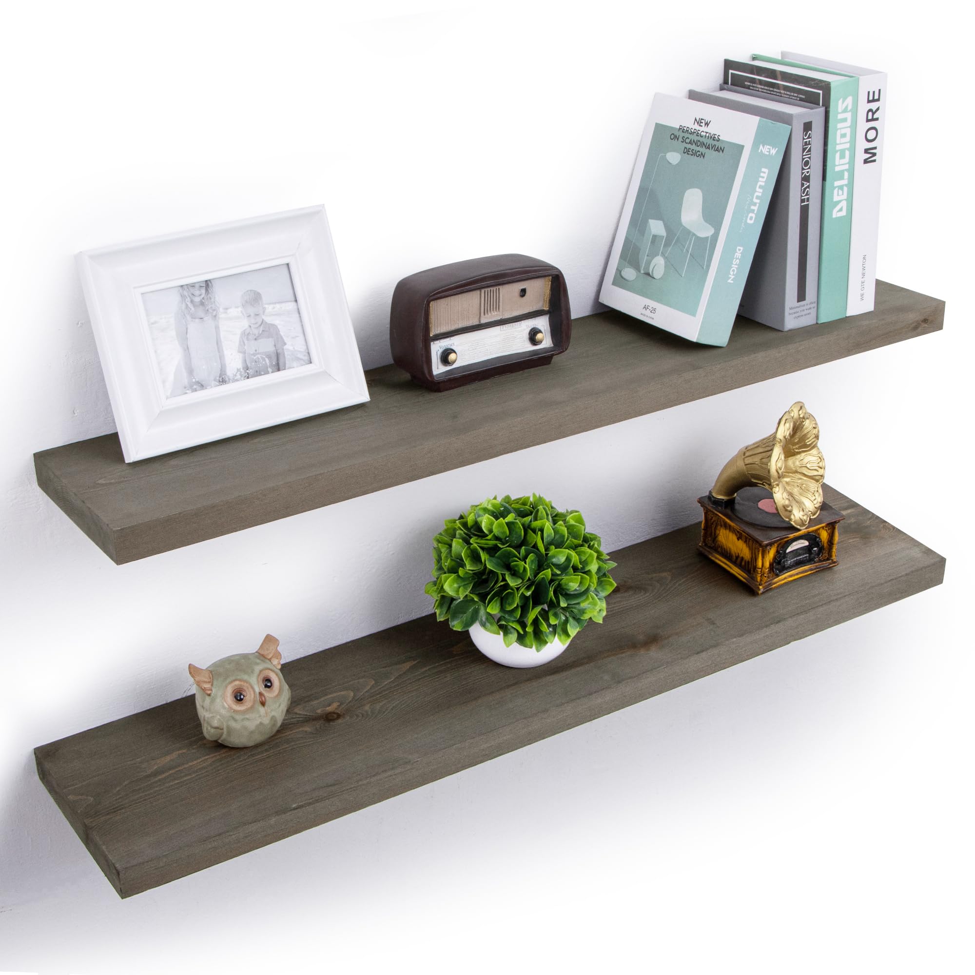 Amazon.com: Axeman Floating Shelves for Wall - 36 Inch Grey Wood