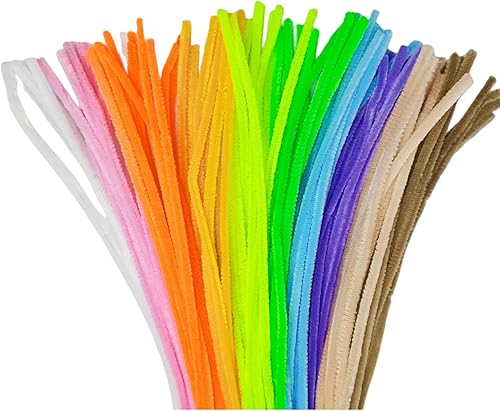 Tallos de felpilla multicolor  Suministros de manualidades de colores de 12 pulgadas, 200 limpiadores de tuberías pastel para proyectos de
