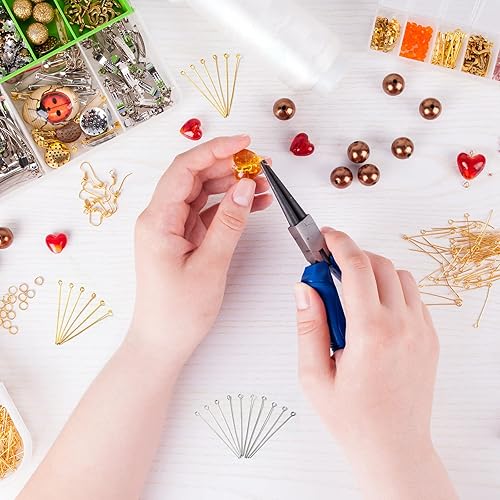 Miniatura 5 de Sureio 500 alfileres de ojo de 2 pulgadas y 1.969 in para fabricación de joyas, aretes de bricolaje, suministros de fabricación de joyas para