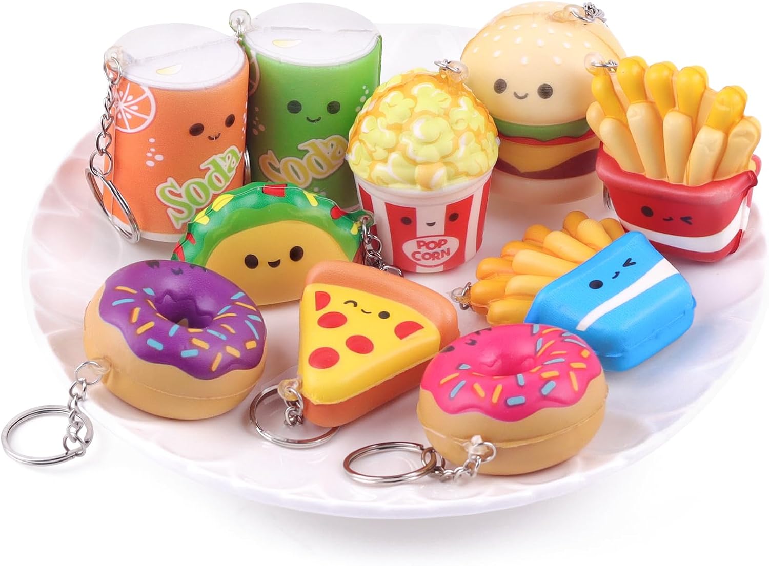 Anboor 10 Pcs Squishies Toys for Kids Food Bulk Small Slow Rising Foam Mini Food Squishys Stress Squishes Cute Squeeze Toy