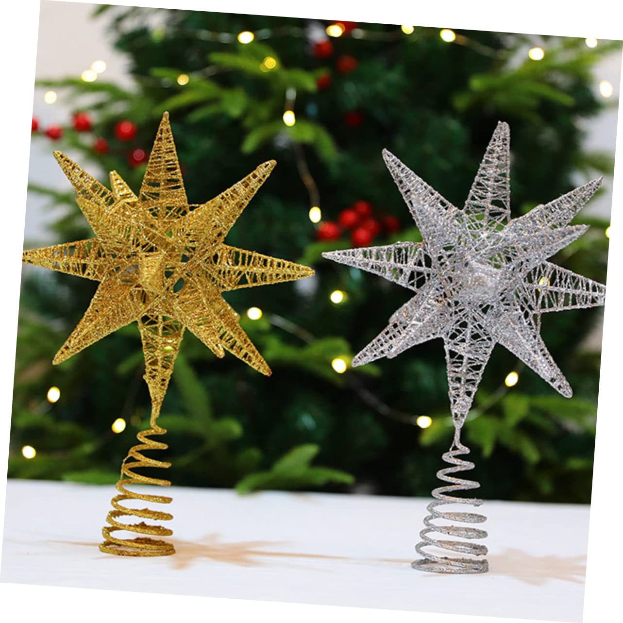 MAGICLULU Décoration de Sapin de Noël Étoile Ornement à Suspendre pour Fêtes Intérieur