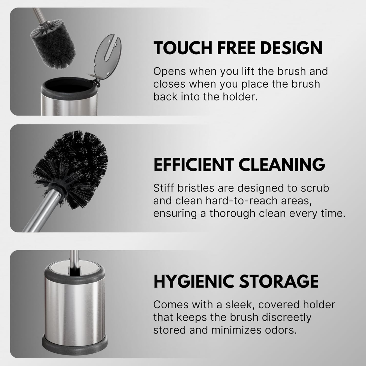 ToiletTree Products Deluxe Toilet Brush with Lid 3 Pack