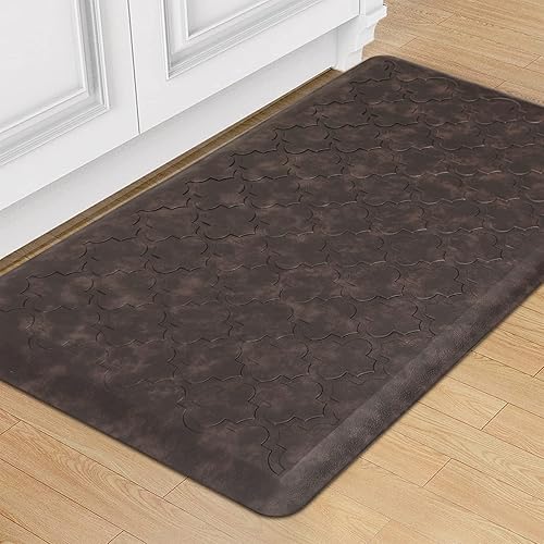 HEBE Tapete de cocina acolchado antifatiga, cómodo, de 17.3 x 28 pulgadas, impermeable, antideslizante, alfombra de piso de cocina, cuarto de