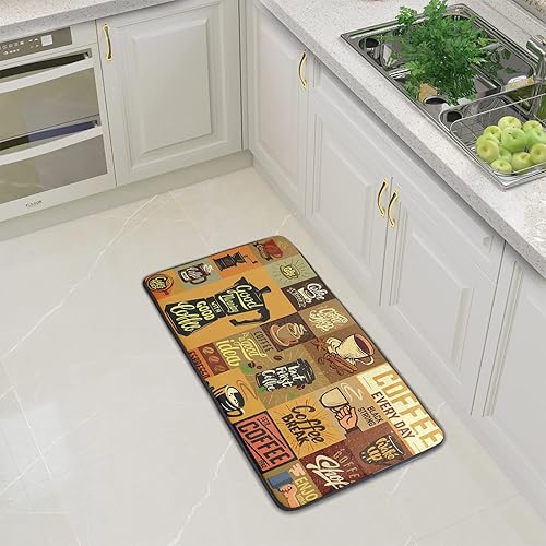 Miniatura 2 de Kawani Alfombras de cocina para café, letreros de comer, antifatiga, lavables, para decoración del hogar, la cocina y la oficina, tapete de espuma