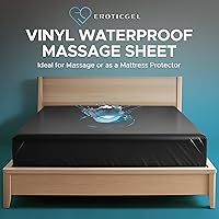 Vista 9 de Sábana Bajera de Vinilo Negro Queen Impermeable para Cama de Masaje con Bolsillo Lateral Protector de Colchón, Funda de Cama para Masaje Nuru