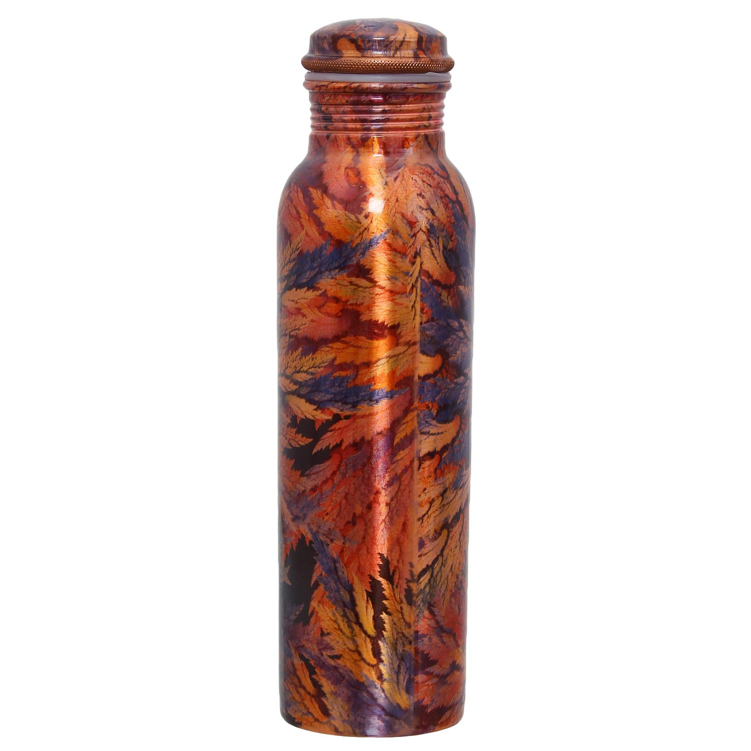 Zap ImpexCopper Water Bottle - 30 Oz Large - A Multicolor Ayurvedic Pure Copper Vessel For Drinking Healthy Water