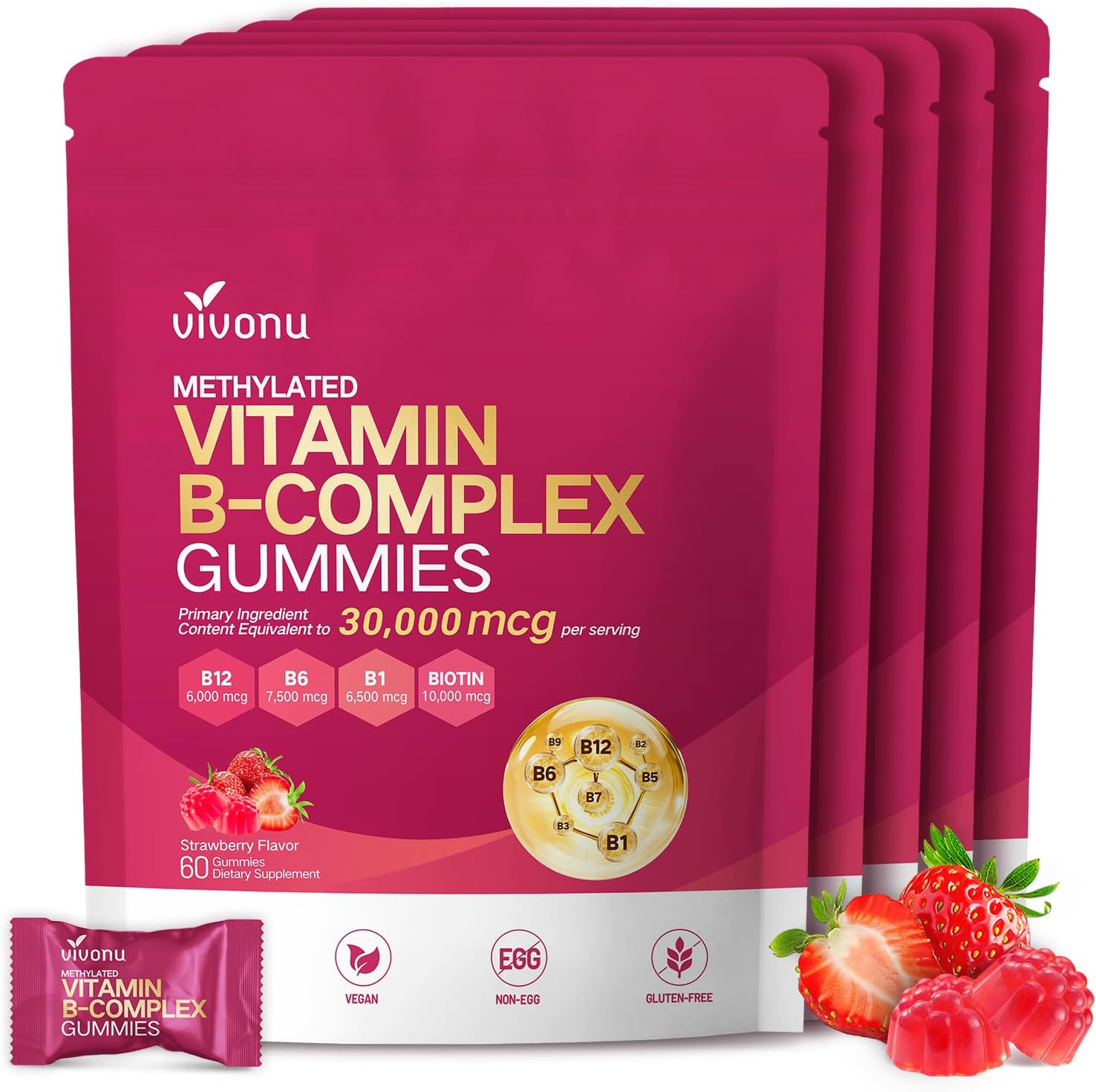 VivoNu 6000mcg Vitamin B12, Vitamin B Complex...