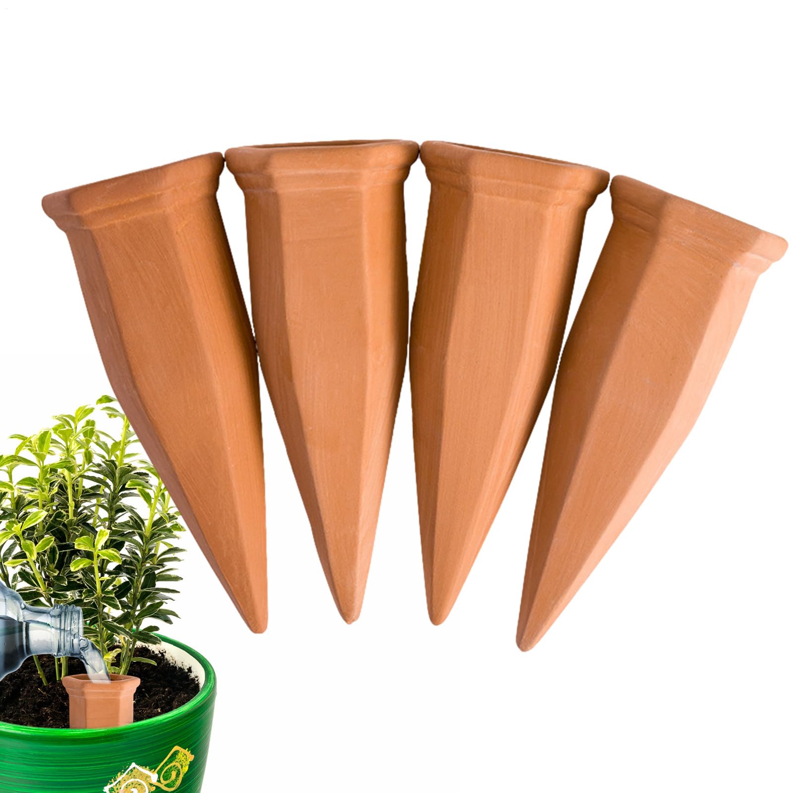 Drip Irrigation Stakes | Automatic Watering Plants Terracotta Stakes | Garden Irrigation Vertical Waterer for Orchids, Aloe, Cactus, Daisy