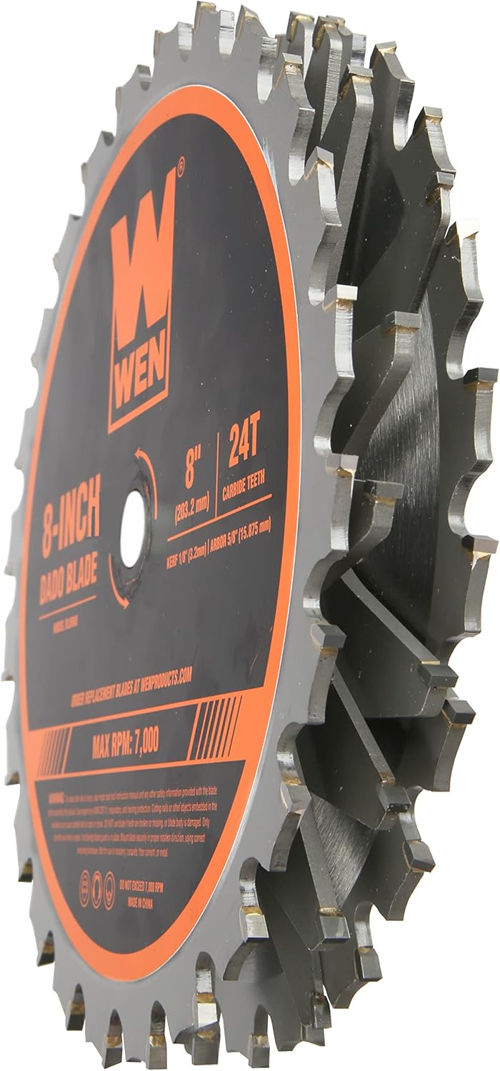 WEN BL088D 8-Inch 24-Tooth Carbide-Tipped Stacked Dado Blade Set for 10-Inch Table Saws
