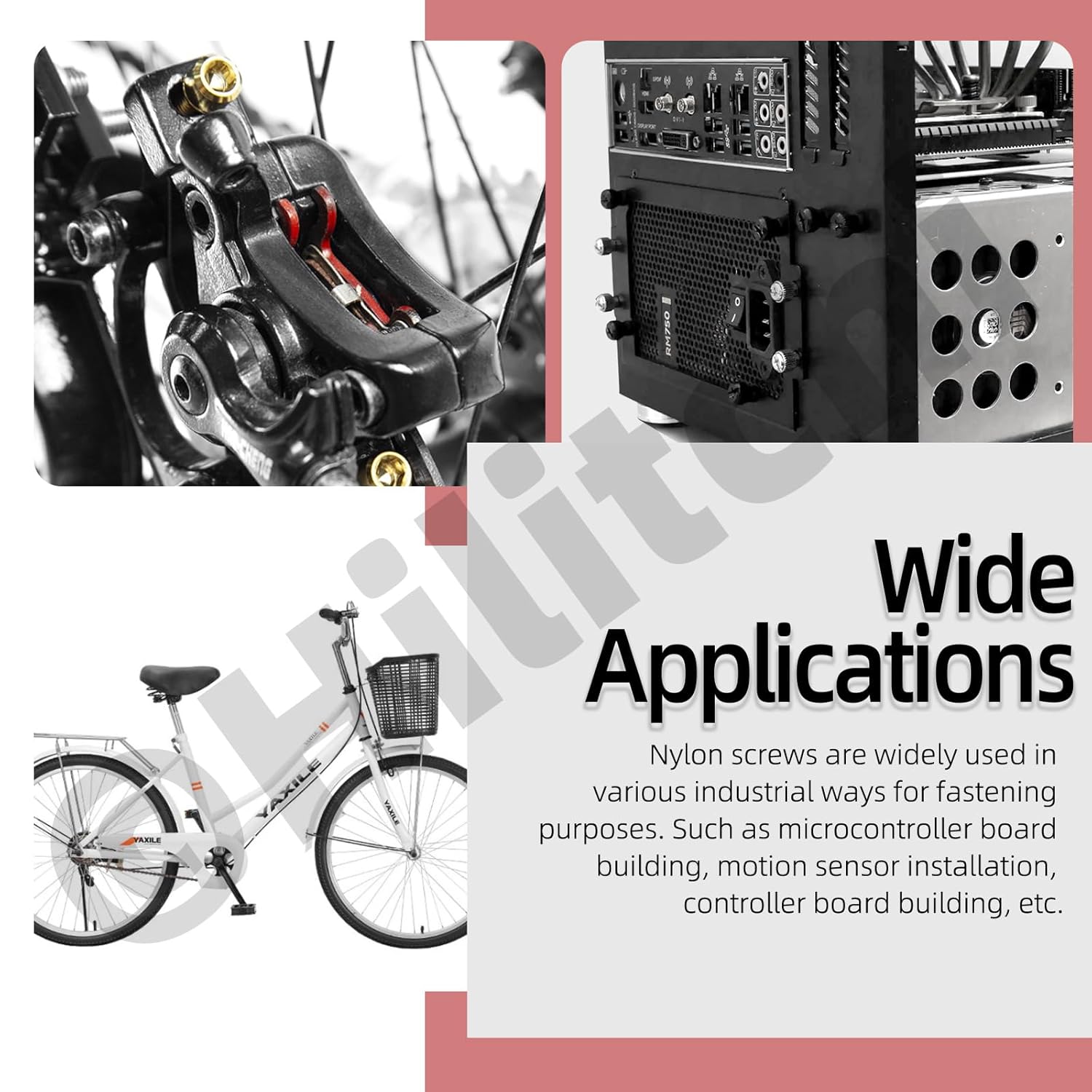 Hilitchi 330Pcs 6Sizes M3 White Nylon Hex Bolts Nylon Hexagon Socket Screw Full Thread Hex Nut Bolt Washer Assortment Kit Screw Nut Assortment for Machinery Electronics