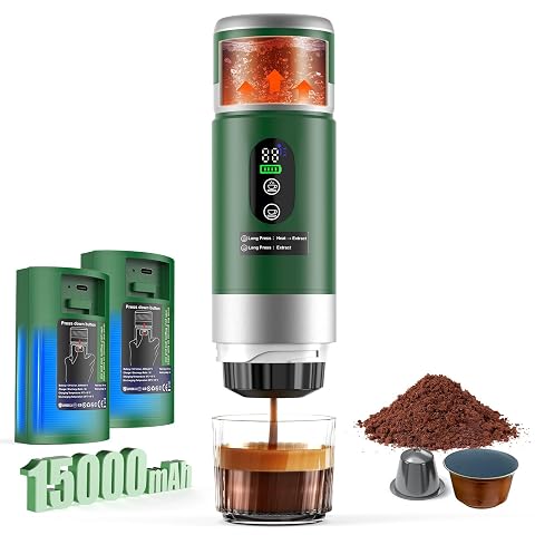 Portable Espresso Machine with Removeable Battery 20 bar Mini Travel Coffee maker Expresso Maker with USB-C 3-in-1 Car
