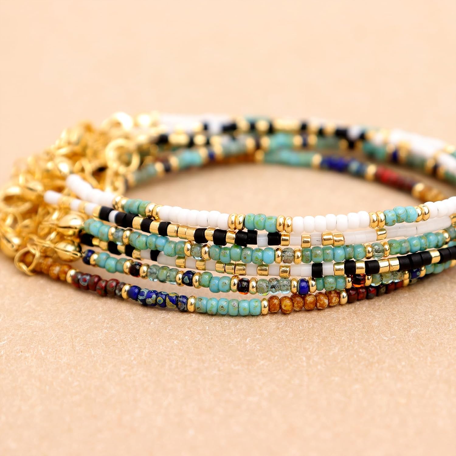 Beads Bracelets for Women, Cute Boho Handmade Colorful Adjustable Stackable Beaded Bracelet Prom Jewelry Gifts. - Image 4