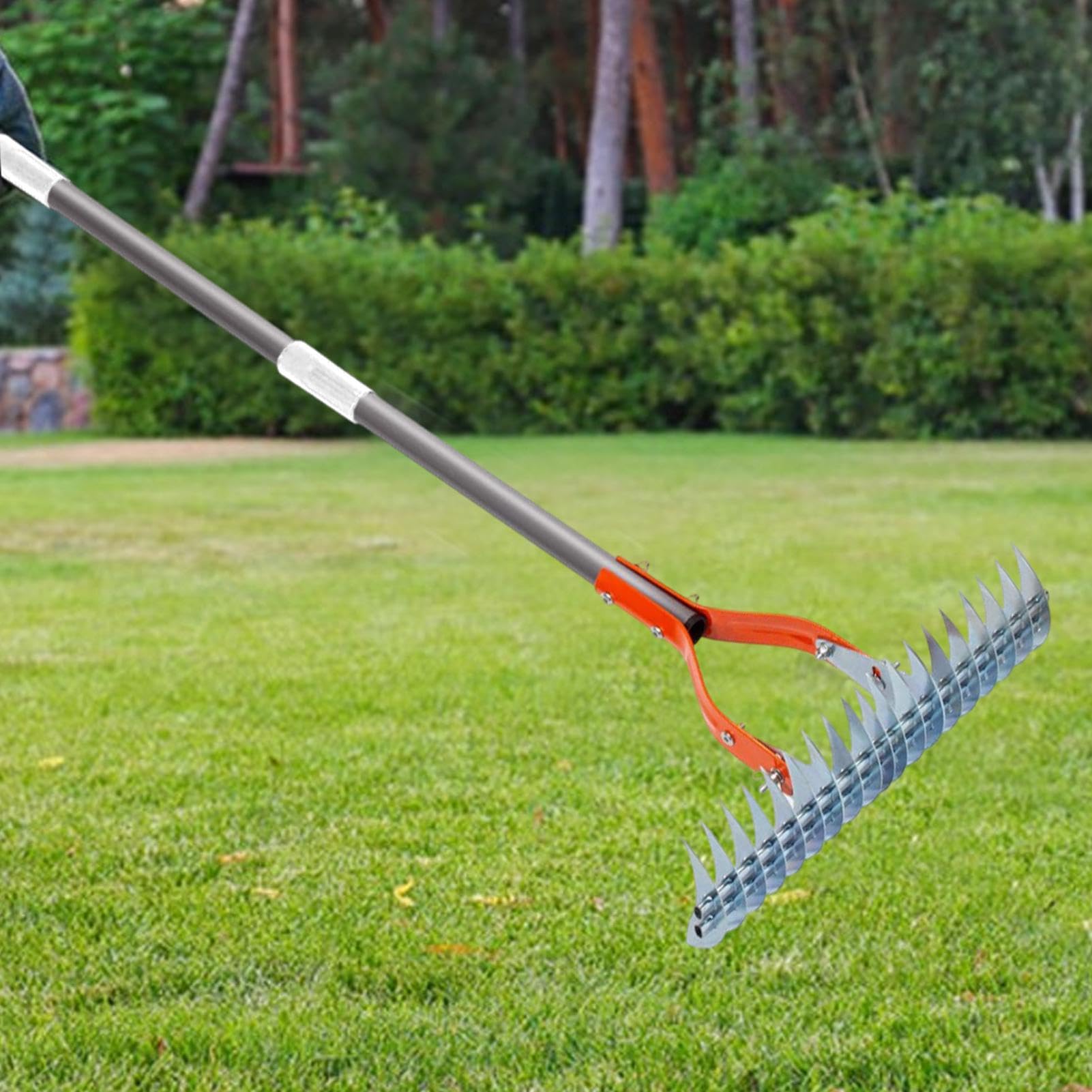 Rastrello da giardino per giardinaggio, rastrello a mano in acciaio