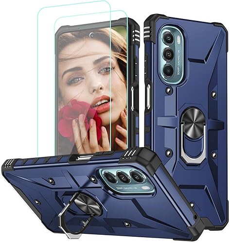 Funda compatible con Motorola Moto G Stylus 5G 2022 con protector de pantalla HD, soporte magnético, resistente a los golpes, funda protectora para