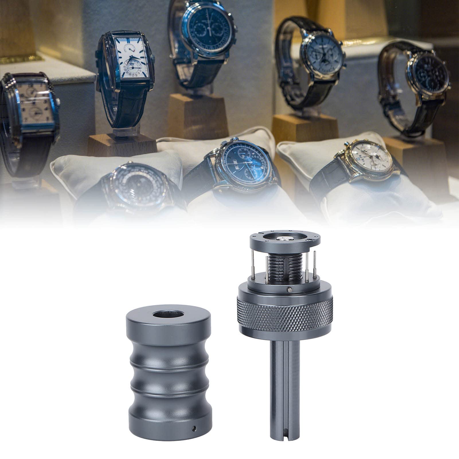 Herramienta para abrir la tapa trasera de relojes, abridor profesional de cajas de relojes para relojeros, herramienta de reparación de metal antideslizante con caja de almacenamie