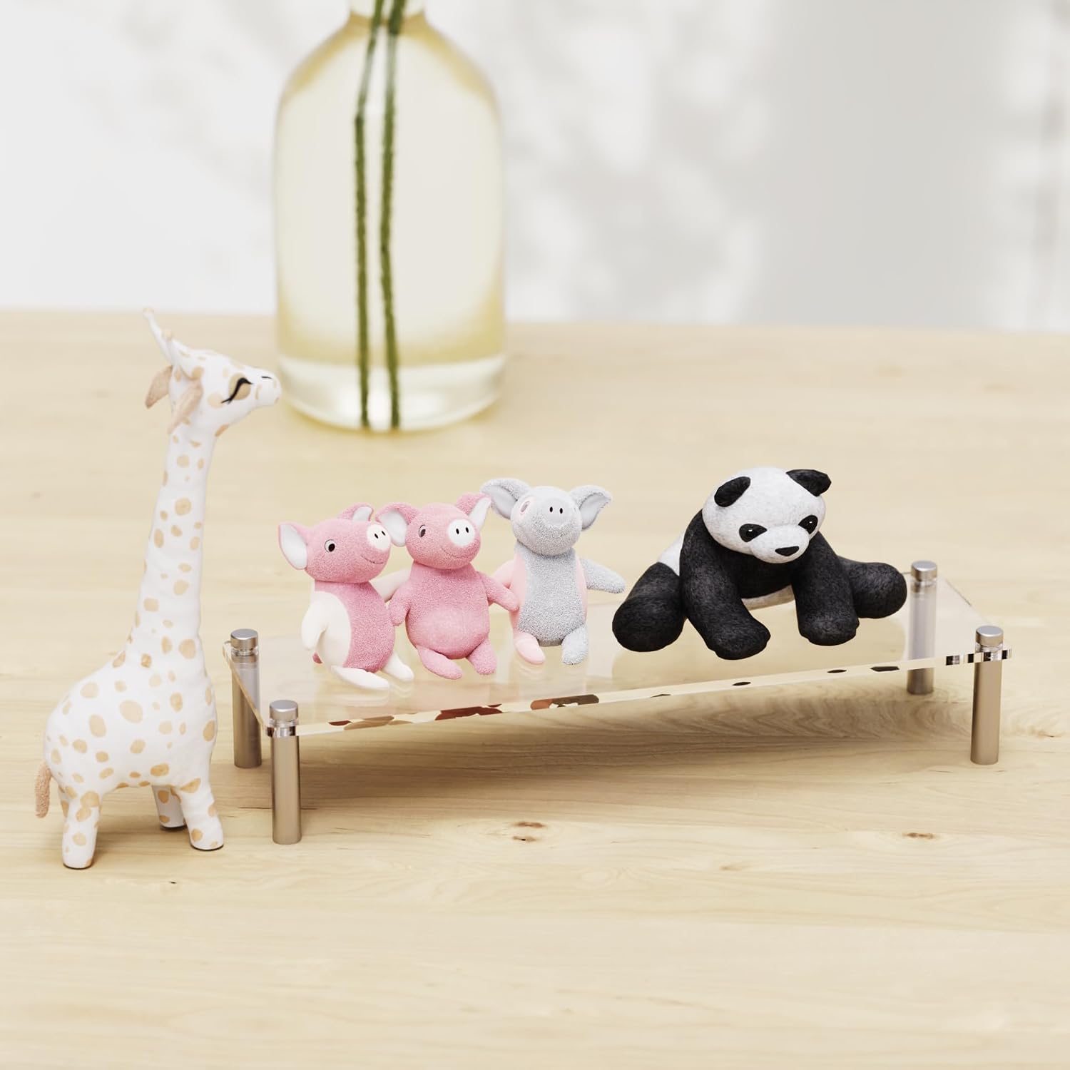 Acrylic Riser, Display Stand Clear Shelf for Cupcake Food Desserts Holder Cosmetic Products Tabletop Use and More (Small)