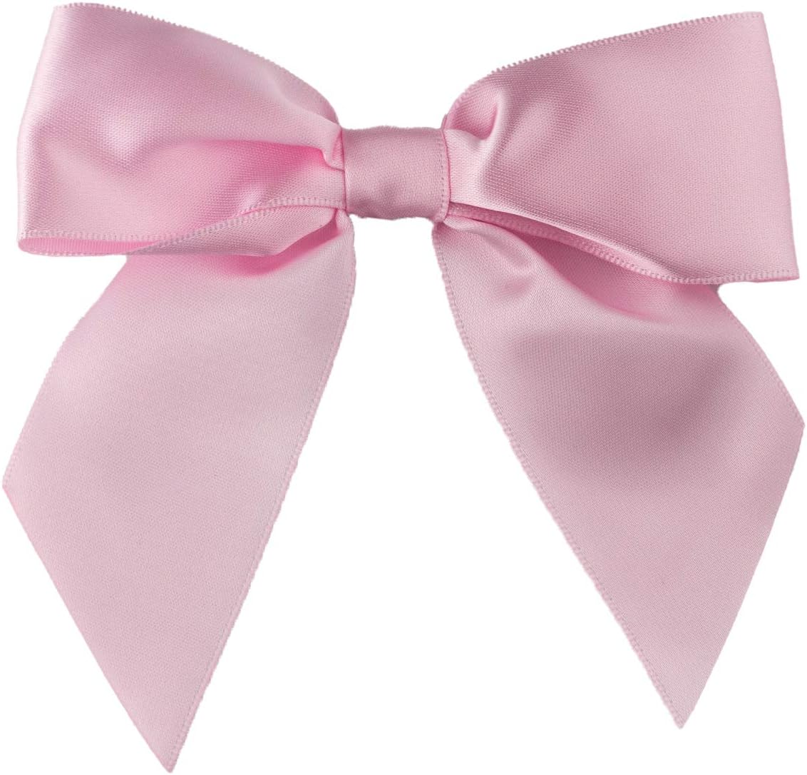 7Rainbows 20pcs Boutique 4.5" Pink Satin Ribbon Bows for Craft Sewing Scrapbooking Wedding and Gift Wrapping