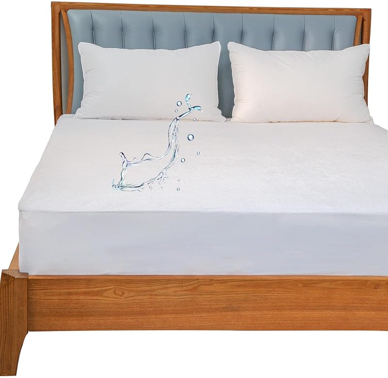 Waterproof King Size Mattress Protector 78x80 | Fitted Cover, Soft Bamboo Viscose Terry Surface, Quiet, Breathable