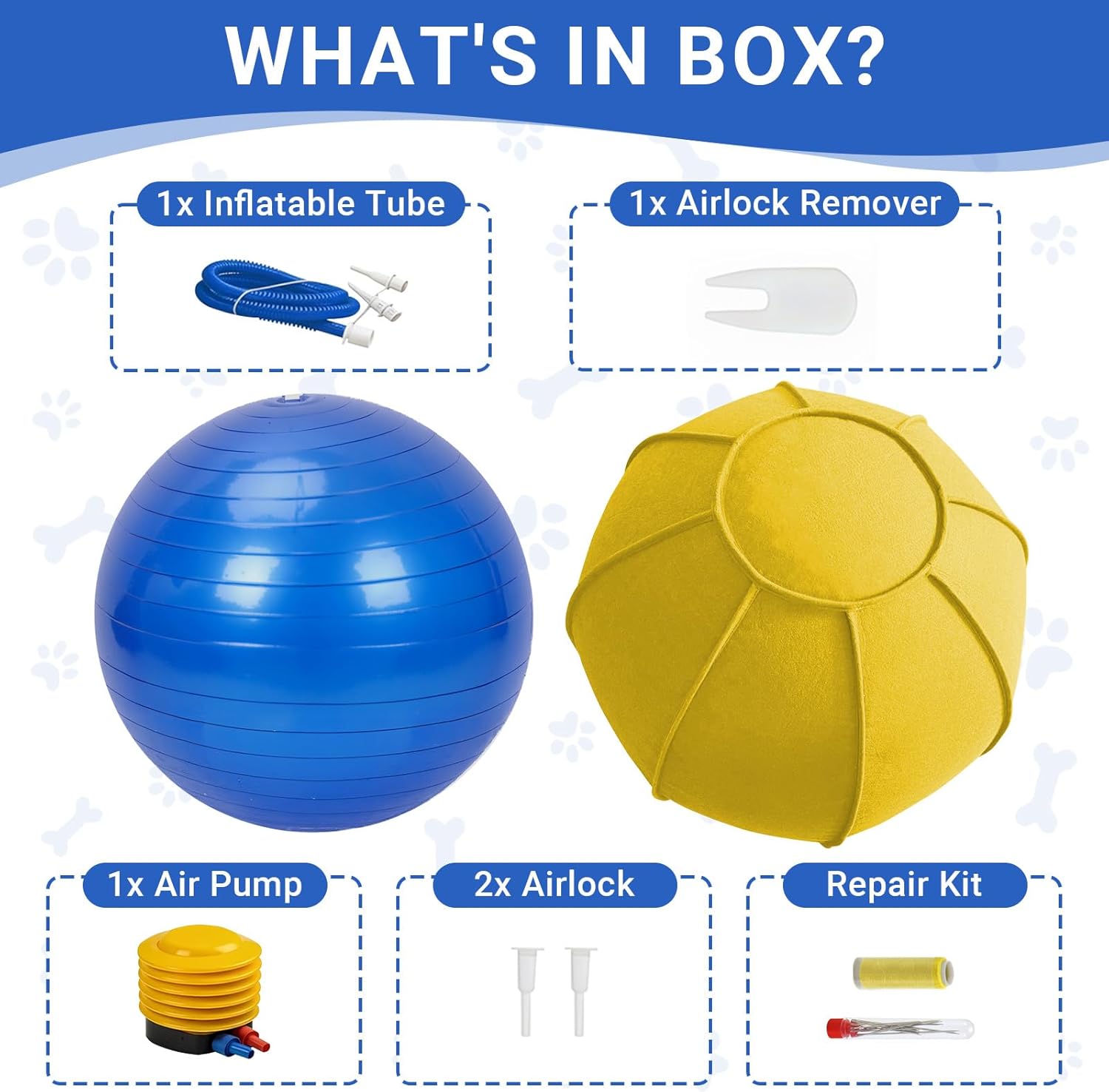 Herding Ball Toy for Dogs and Horses, 25" Thickened Durable Herding Ball Set for Australian Shepherd, Interactive Dog Training Toys for Large Breeds Outdoor Play and Exercise Agility (Yellow,L)