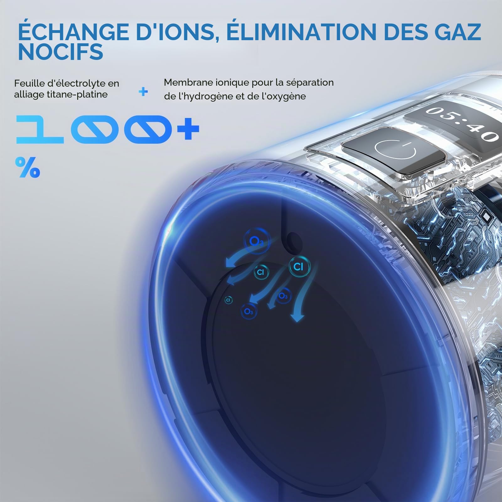 PUREPEBRIX H8000 Générateur de bouteille d'eau à hydrogène avancé – Jusqu'à 12 000 PPB | Pichet d'eau alcaline portable | 3 modes d'hydrogène | Catalyseur platine-iridium | Rechargeable | Écran OLED