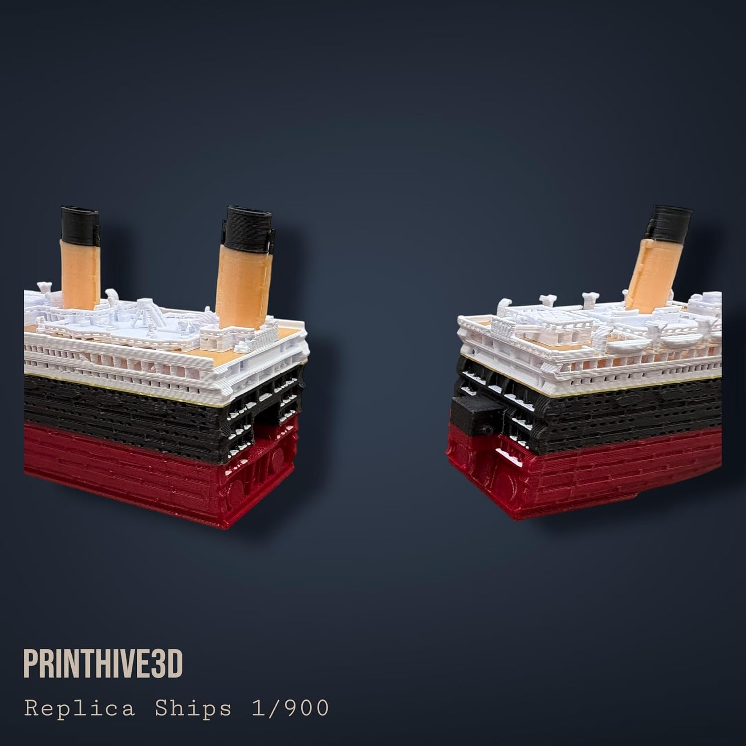 Split in Half Titanic Action Toy by PrintHive3d, Break-Apart Design with Action System Unlike Other Models, Titanic Toys for Kids (Model with Iceberg)