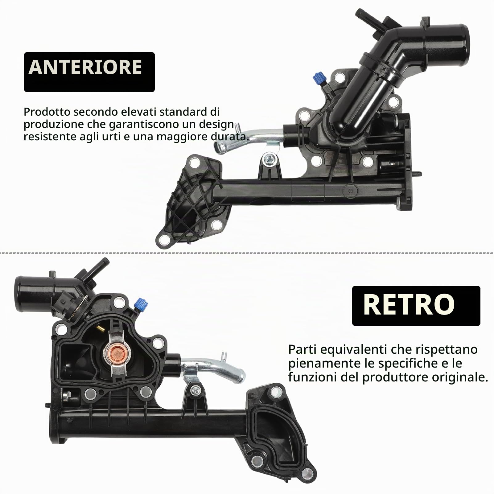 Alloggiamento Termostato Radiatore Acqua Forno Giulietta 500L 500X Doblo Cargo Monospace Tipo Cherokee Compass Renegade SUV SX4 S-Cross Vitara Termostato Acqua 55254237, 55271190