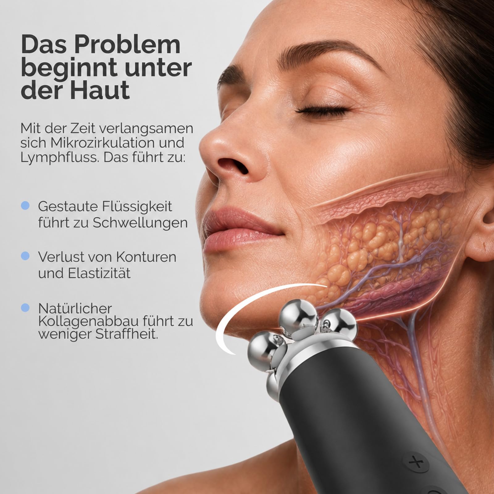 Vinvi Dermaglow Gesichtspflegegerät, 4-in-1 Beauty Tool mit Wärme, Mikrovibration, Massage- und Reinigungsaufsätzen, Porenreiniger und Gesichtsmassagegerät für Zuhause (Schwarz)