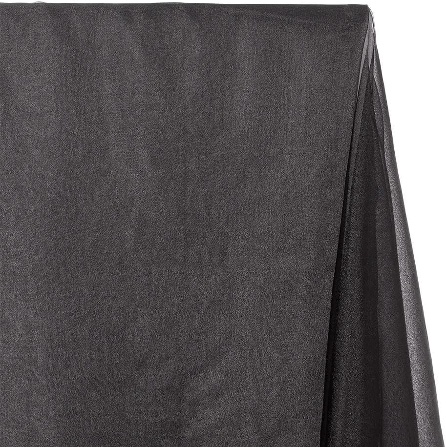 Sparkle Crystal Sheer Organza Fabric Shiny for Fashion, Crafts, Decorations 60 (Black, 10 Yard)