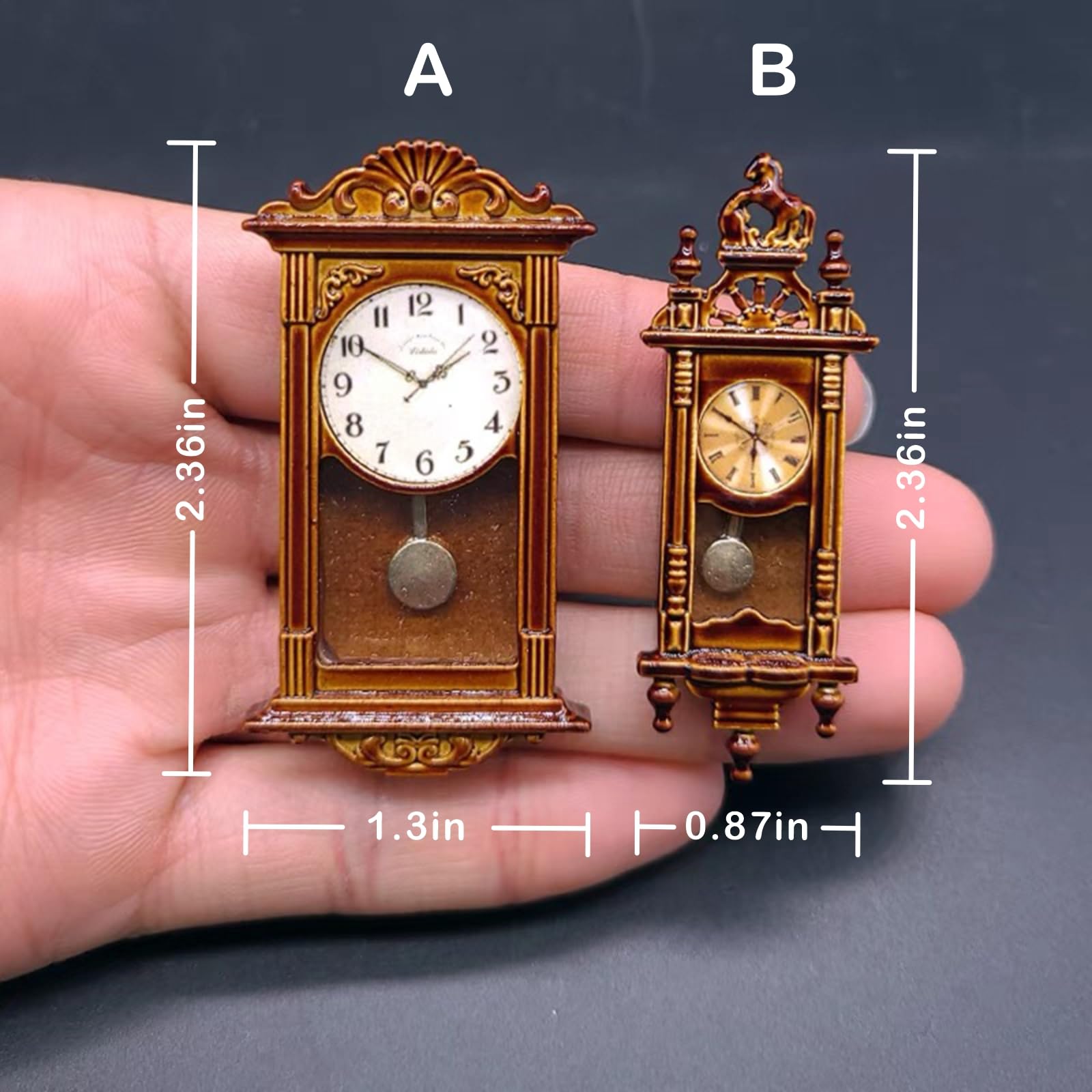 Amazon.com: Dollhouse Miniature Clock, Vintage Mini Wall Clock