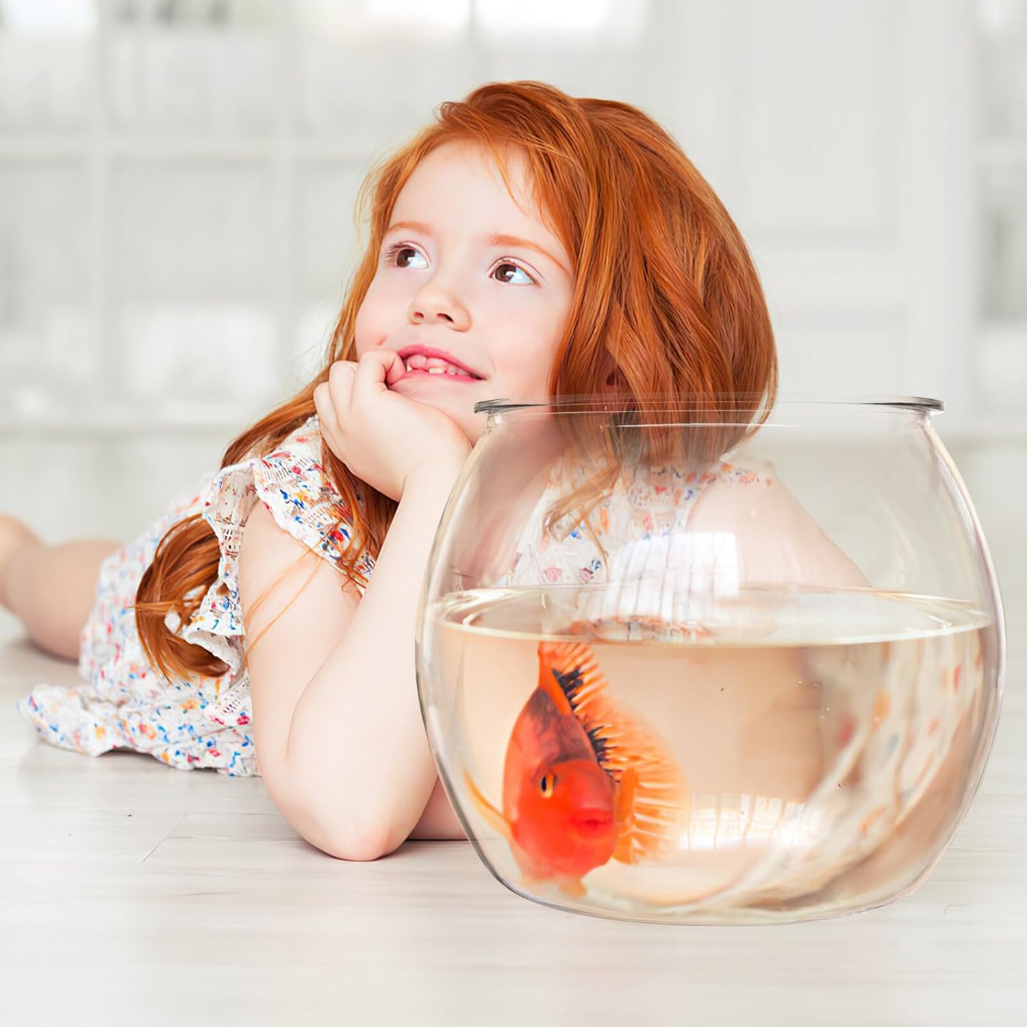 Balacoo Clear Fish Bowl: Plastic Vase Bowl Round Aquarium Terrarium Fish Bowl Hydroponic Plants Holder Flower Vase Fish Tank Pot Tabletop Plant Terrarium