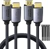 Cable HDMI 2.1 8K 3 pies paquete de 2, 48Gbps Ultra Alta Velocidad 8K@60Hz 4K@120Hz trenzado, Dynamic HDR eARC compatible con PS5, Xbox Series X, Apple TV, Switch 2, monitor 1