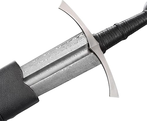 Miniatura 3 de Espada armada medieval de acero forjado a mano Apertura de acero genuino hecha a mano Funda de cuero Ideal para coleccionar, larping y exhibir