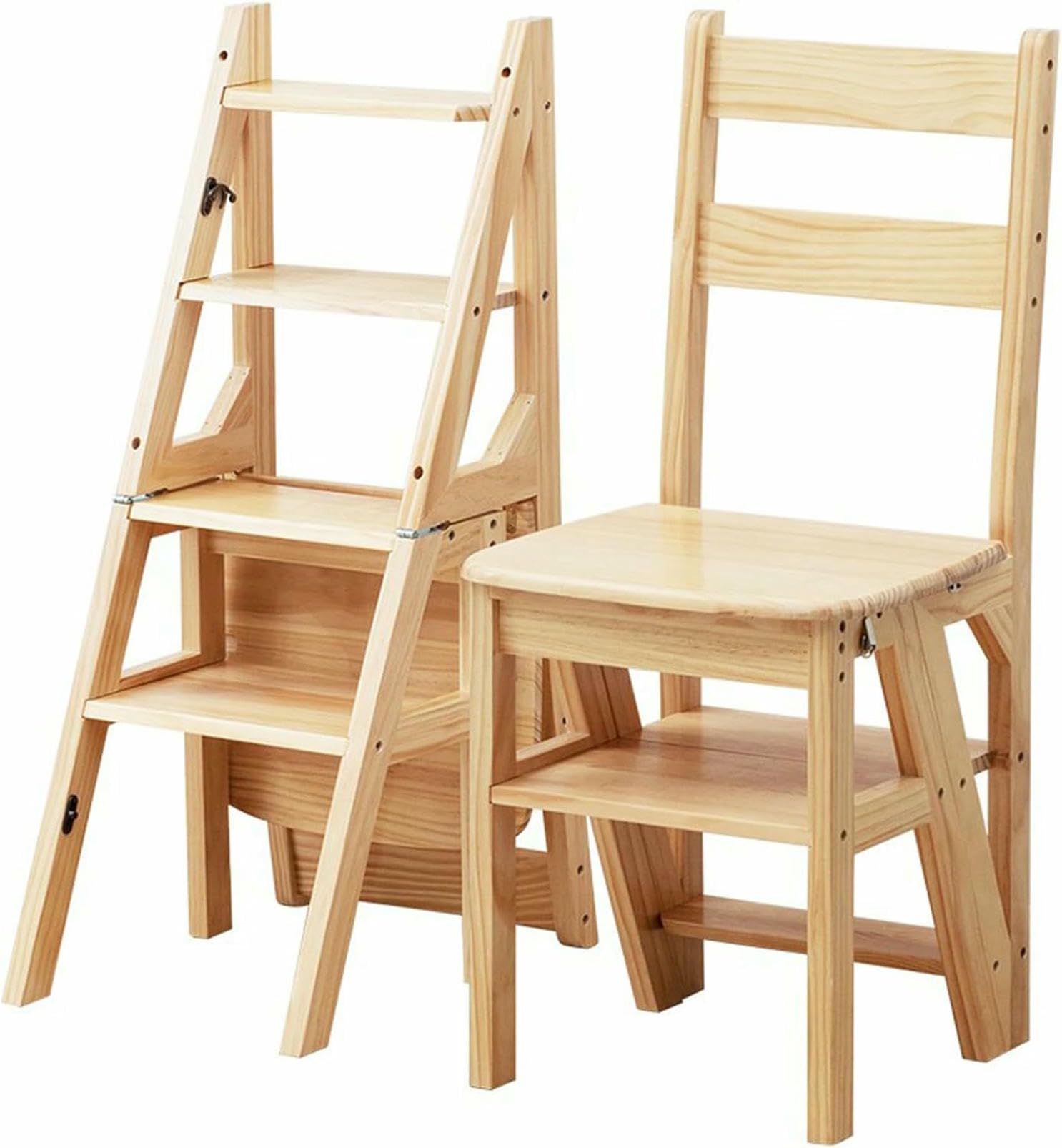 Chaise pliante en bois CNPRAZ et tabouret convertible pour maison