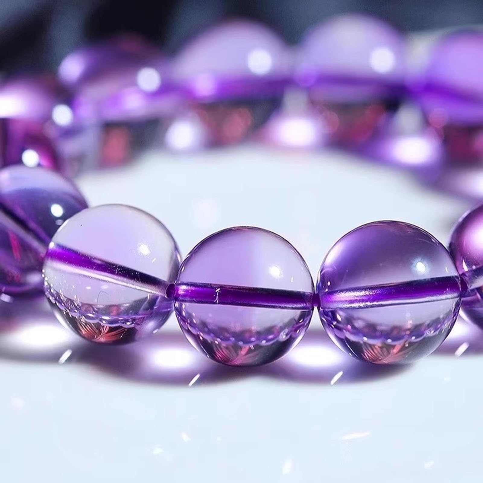 Bracciale con perline pietre preziose naturali per donna, bracciale rotondo | Braccialetti unisex in cristallo naturale per meditazione, yoga, guarigione spirituale ed energia positiva