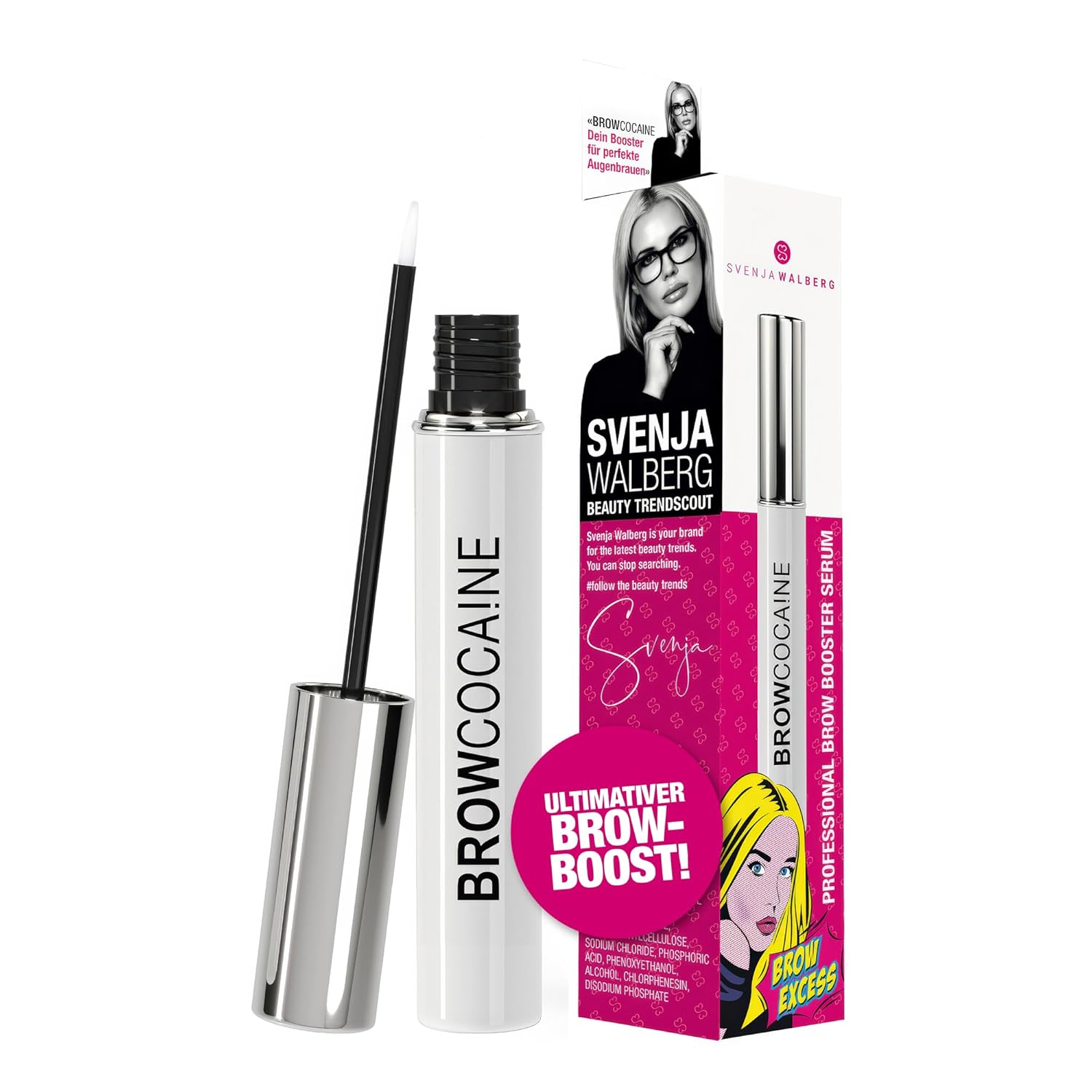 Browcocaine ® Professional Eyebrow Serum Made with Love in Germany Svenja Walberg ® Includes Stencils for Your Perfect Shape Browbooster Full and Thick Eyebrows