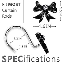 Vista 3 de Ganchos Decorativos Negros para Cortina de Ducha: Lindos Anillos para Cortina de Ducha de Acero Inoxidable Resistente al Óxido en Forma de Nudo