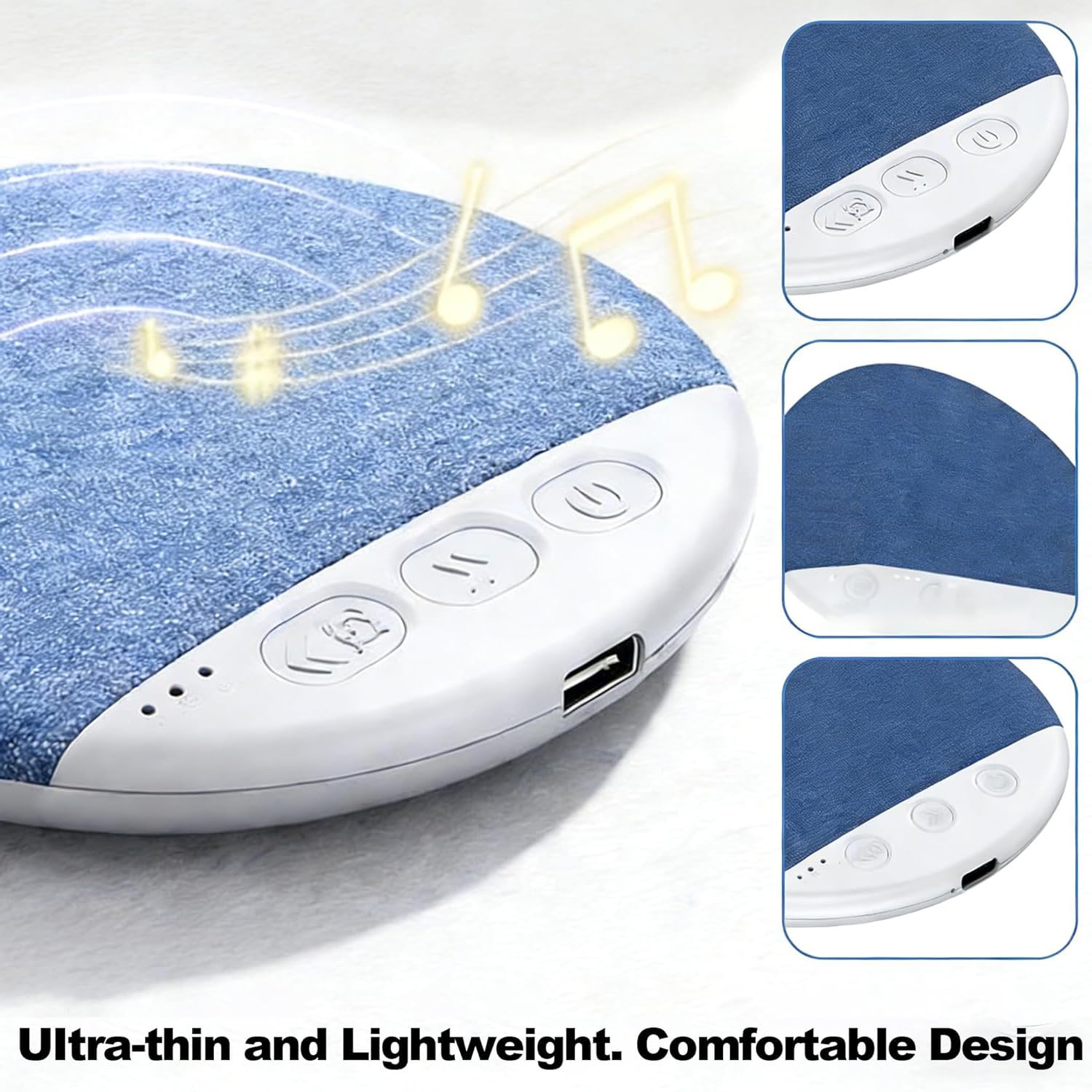 Pillow Speaker,2026 New Bluetooth Pillow Speaker,Mini Bone Conduction Sleep Aid with Stereo Bass with White Noise,Ultra-Thin Stereo Bass, for Adult Specialized Sleep Earphones 1PC(Blue) — view 5