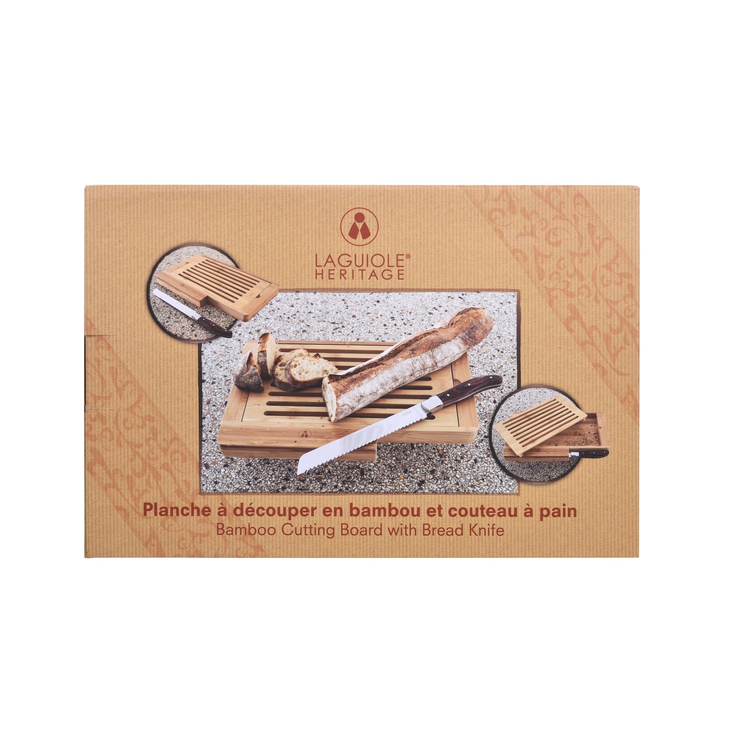 LAGUIOLE HERITAGE - Couteau, Pain, Planche, Bois, Bambou, Marron