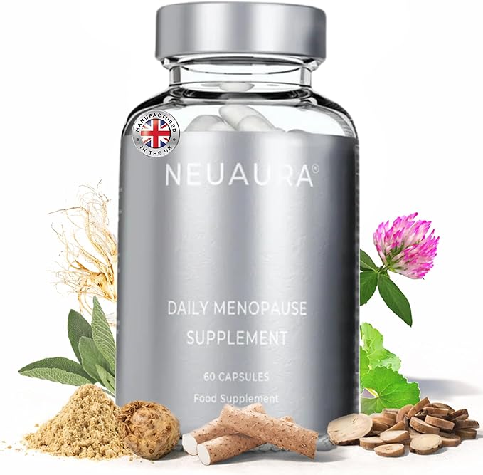 Neuaura Daily Balance Women’s Support Supplement with Vitamin B Complex, Maca Root & Sage Leaf – Botanical Formula with Ginseng, Bacopa Monnieri & Wild Yam – Made in UK Capsules