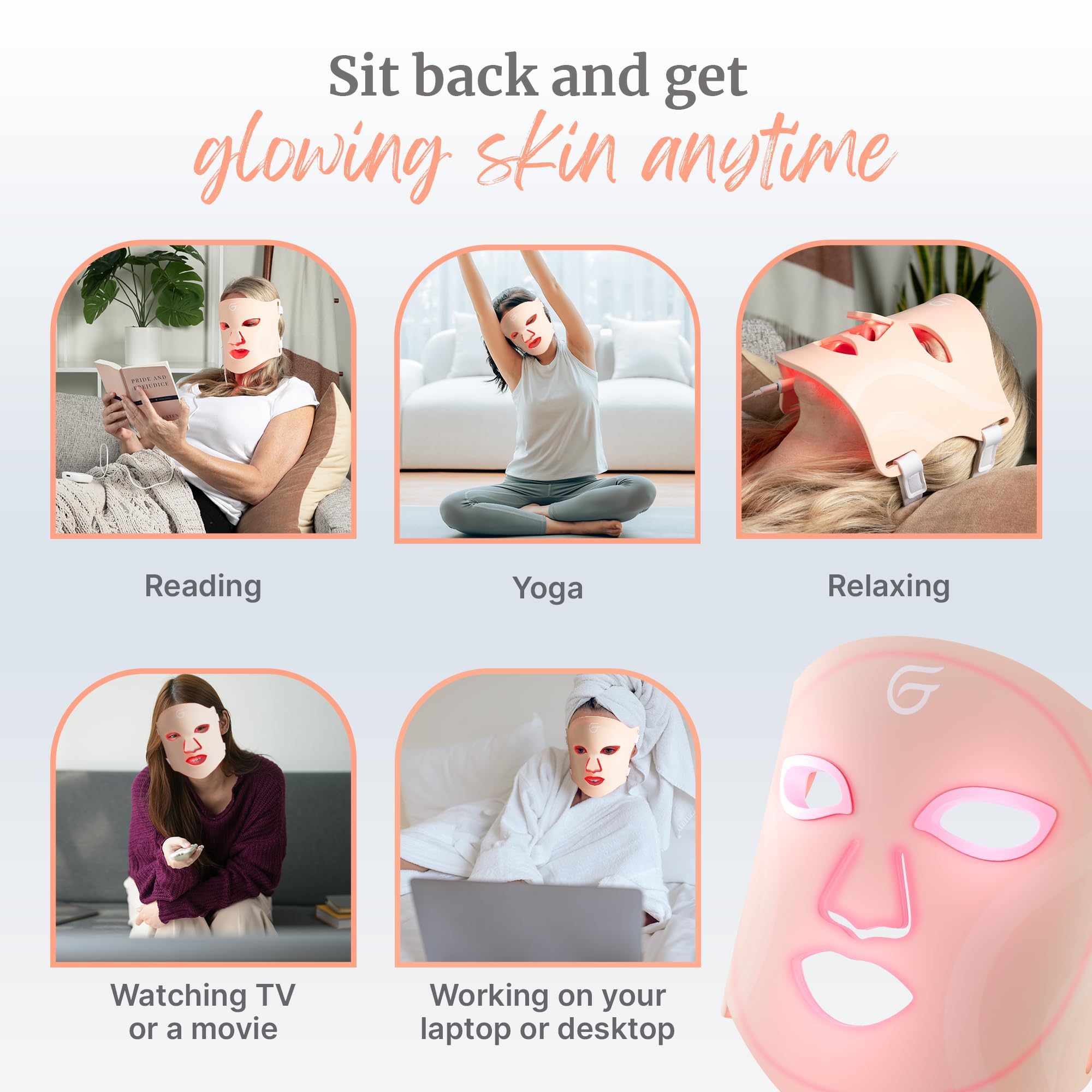 Amazon.com : Groomie GlowUp LED Light Therapy Face Mask - Red
