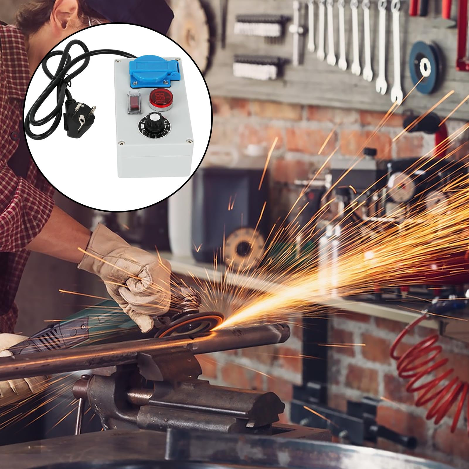 Variateur, Régulateur de Tension électrique et de Puissance 2000 W, Régulateur de Vitesse du Moteur, 230 V, Prise de Courant UE