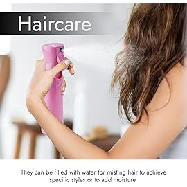 VIGOR PATH Continuous Spray Bottle for Hair - Fine Mist Mister for Hairstyling, Cleaning, Plants, Pets, Barbers, Salons, and Essential Oil Applications (300ml/10 oz) Pink